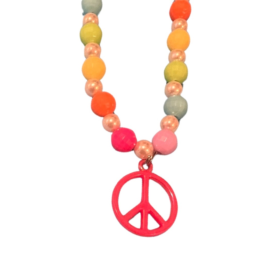 Colorful Peace Sign Necklace - Picture 2 of 3